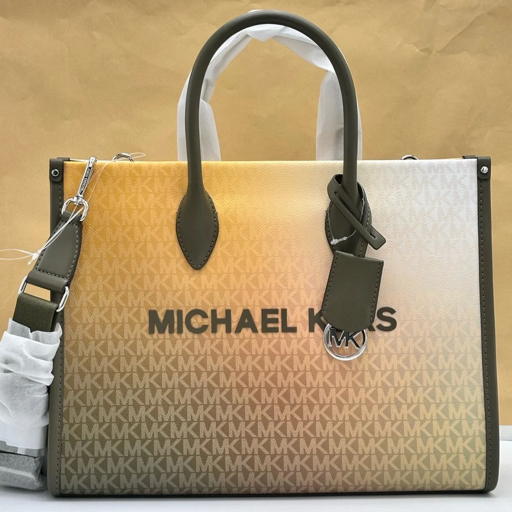 MICHAEL KORS
Mirella Medium Ombré Signature Logo Tote Bag Olive Combo color - Picture 1 of 16